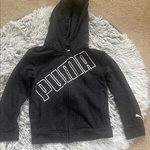 Puma Kids Black Zip-Up Hoodie size 6T good condition